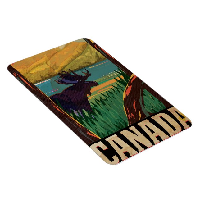 Canada Vintage Travel Poster Magnet (Right Side)