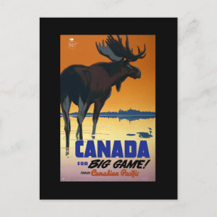 Canada Vintage Travel Poster on Cards, Postcards