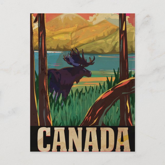 Canada Vintage Travel Poster Postcard (Front)