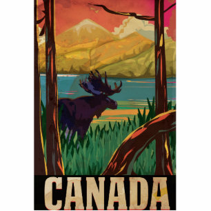 Canada Vintage Travel Poster Standing Photo Sculpture