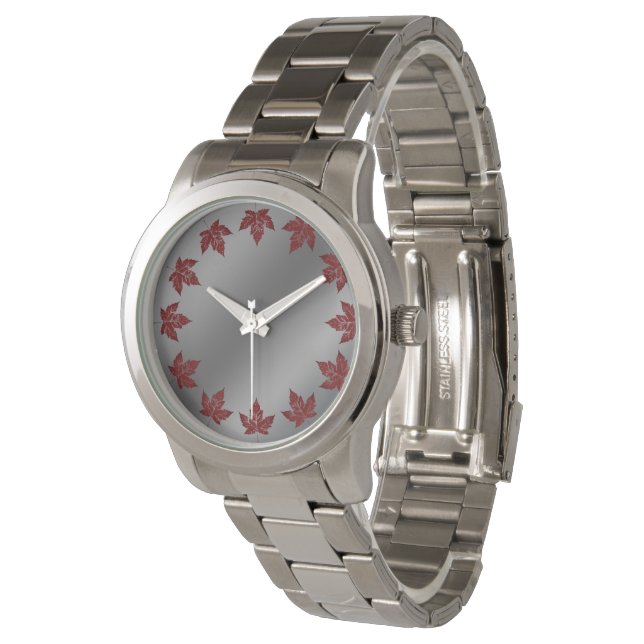 Canada Watch Cool Canada Souvenir Wrist Watches (Angled)