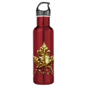 Canada Water Bottles Gold Maple Leaf Souvenir
