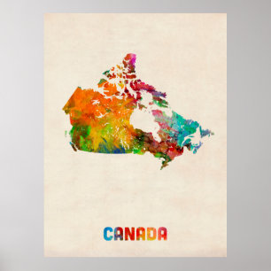 Canada Watercolor Map Poster