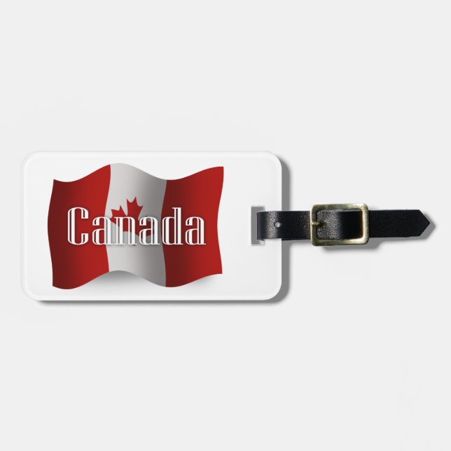 Canada Waving Flag Luggage Tag (Front Horizontal)