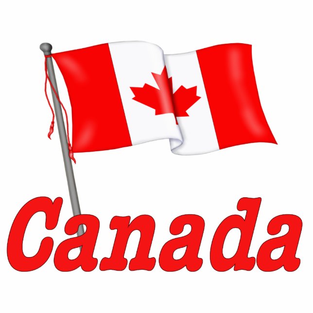 Canada Waving Flag Standing Photo Sculpture (Front)