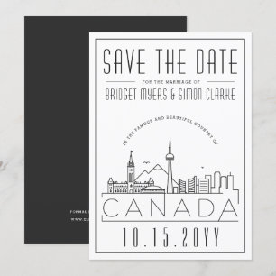 Canada Wedding Stylised Skyline Save the Date Inv Invitation