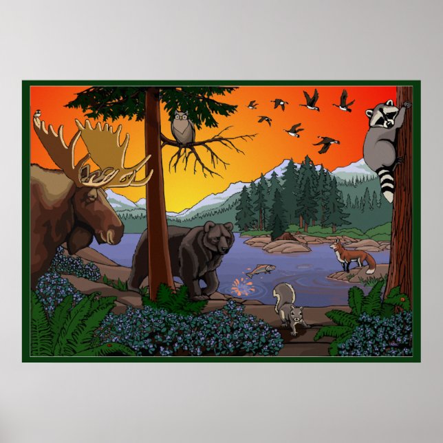 Canada Wildlife Kid's Art Posters & Prints (Front)