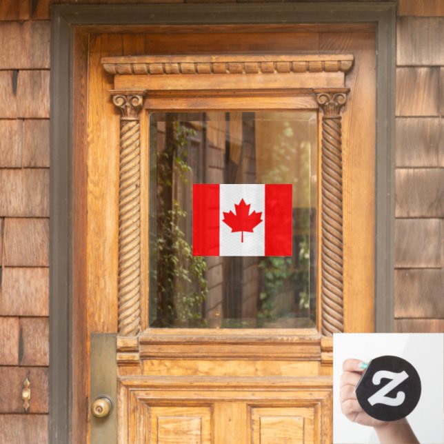 Canada Window Sign, Cling, Canadian Flag Cling (Home Door)