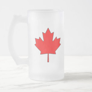 Canada with Leaf Frosted Glass Mug