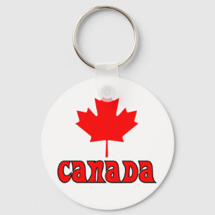CANADA with red Maple Leaf Key Ring