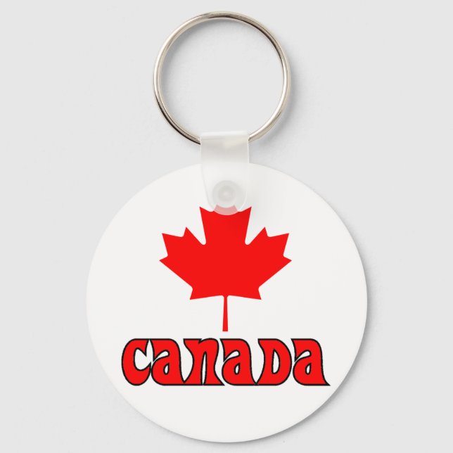 CANADA with red Maple Leaf Key Ring (Front)