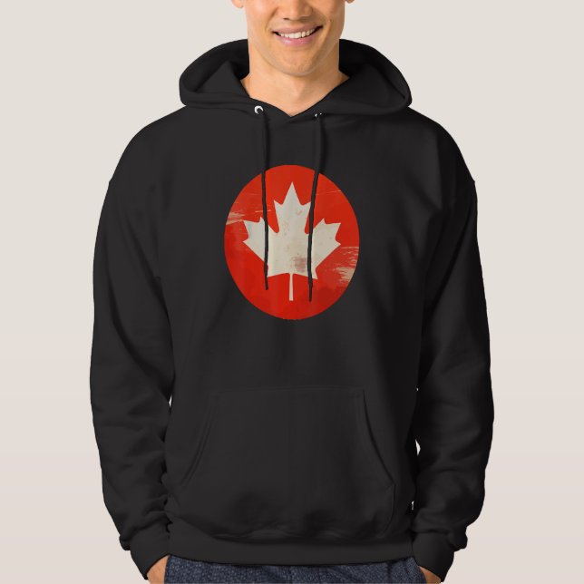 Canada Women Men Vintage Flag Hoodie (Front)