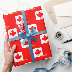 Canada Wrapping Paper, Red, Canadian Flag patriots Paper