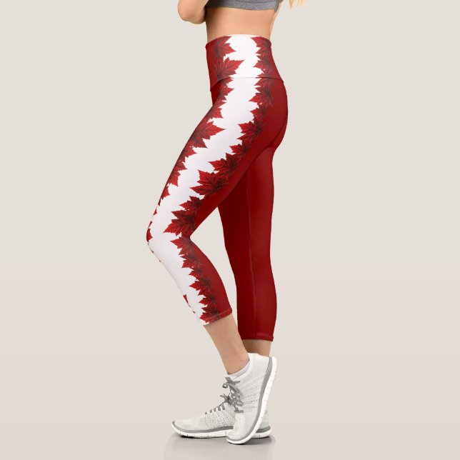 Canada Yoga Pants Canada Maple Leaf Team Pants (Left)