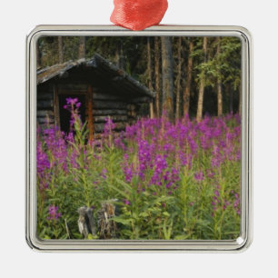 Canada, Yukon, Ross River area, Abandoned cabin Metal Tree Decoration