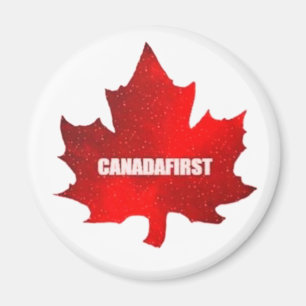 Canadafirst Red Maple Leaf Button Magnet