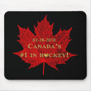 Canada's Hockey Win-Dated!+Red Maple Leaf Mouse Mat