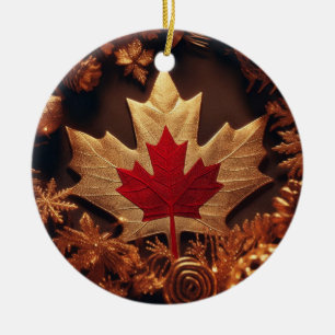 CANADIA FLAG INSPIRED CERAMIC TREE DECORATION