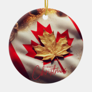 CANADIA FLAG INSPIRED CERAMIC TREE DECORATION