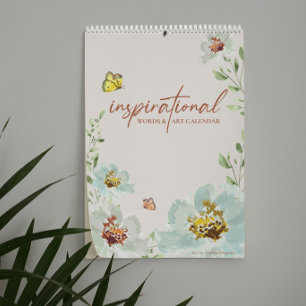 Canadian 2027 Inspirational words Watercolor Art Calendar