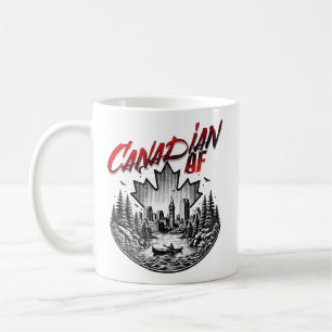 Canadian AF Scenery Landscape Canoe Maple leaf Coffee Mug