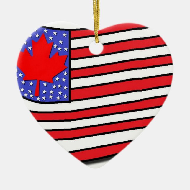 Canadian American Ceramic Tree Decoration (Front)