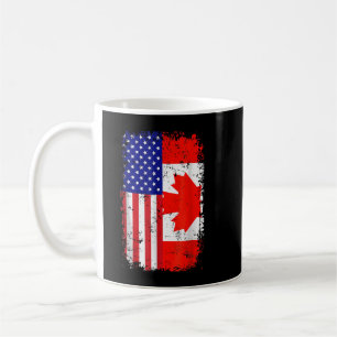 Canadian American Flag America Canada Patriotic Te Coffee Mug