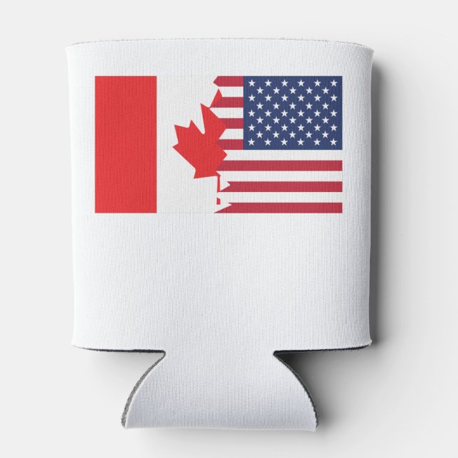 Canadian American Flag Can Cooler (Back)