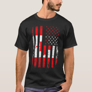 Canadian American Flag Canadian Roots Canada Ameri T-Shirt