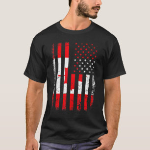 Canadian American Flag Canadian Roots Canada Ameri T-Shirt