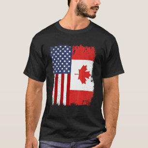 Canadian American Flag Patriotic Pride America Ca T-Shirt