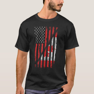 Canadian American Flag Retro Style Usa Canada Flag T-Shirt