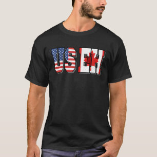 Canadian American Flag US Eh USA July Canada Day T T-Shirt