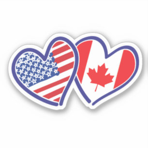 Canadian American Heart Flags