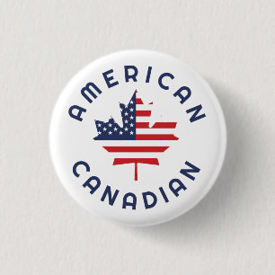 Canadian American Roots 3 Cm Round Badge