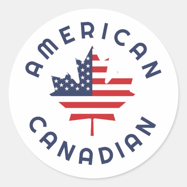 Canadian American  Roots  Classic Round Sticker (Front)