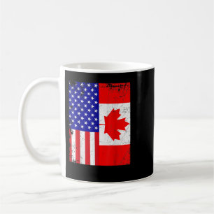 Canadian American Shirt USA Canada Flag 4th of Jul Coffee Mug