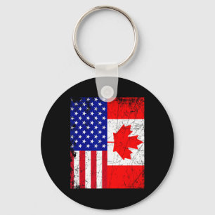 Canadian American Shirt Usa Canada Flag 4th Of Jul Key Ring