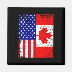 Canadian American Shirt Usa Canada Flag 4th Of Jul Magnet