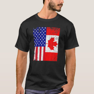 Canadian American USA Canada Flag 4Th Of July T-Shirt