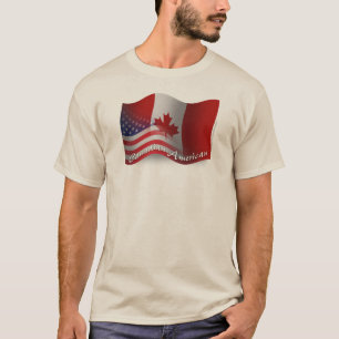 Canadian-American Waving Flag T-Shirt