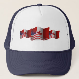 Canadian-American Waving Flag Trucker Hat
