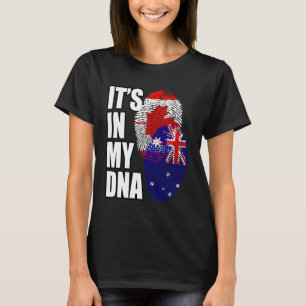 Canadian And Australian Mix DNA Flag Heritage T-Shirt
