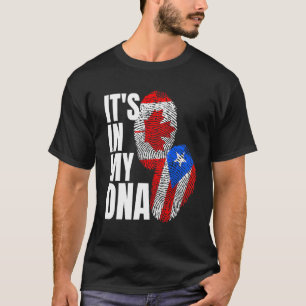 Canadian And Puerto Rican Dna Flag Heritage T-Shirt