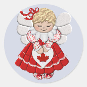 Canadian Angel Classic Round Sticker