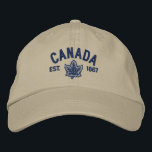 Canadian Anniversary Embroidery Canada Embroidered Hat<br><div class="desc">An all Canadian stylish classic iconic maple leaf custom embroidery design gift for all festive occasions and friendly gatherings. A great embroidered gift to wear or to share. A design statement that is sure to make an impression on formal and on casual occasions. Or perhaps a last minute gift for...</div>