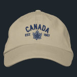 Canadian Anniversary Embroidery Canada Embroidered Hat<br><div class="desc">An all Canadian stylish classic iconic maple leaf custom embroidery design gift for all festive occasions and friendly gatherings. A great embroidered gift to wear or to share. A design statement that is sure to make an impression on formal and on casual occasions. Or perhaps a last minute gift for...</div>