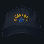 Canadian Anniversary Embroidery Canada Embroidered Hat<br><div class="desc">An all Canadian stylish classic iconic maple leaf custom embroidery design gift for all festive occasions and friendly gatherings. A great embroidered gift to wear or to share. A design statement that is sure to make an impression on formal and on casual occasions. Or perhaps a last minute gift for...</div>