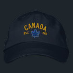 Canadian Anniversary Embroidery Canada Embroidered Hat<br><div class="desc">An all Canadian stylish classic iconic maple leaf custom embroidery design gift for all festive occasions and friendly gatherings. A great embroidered gift to wear or to share. A design statement that is sure to make an impression on formal and on casual occasions. Or perhaps a last minute gift for...</div>