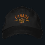 Canadian Anniversary Embroidery Canada Embroidered Hat<br><div class="desc">An all Canadian stylish classic iconic maple leaf custom embroidery design gift for all festive occasions and friendly gatherings. A great embroidered gift to wear or to share. A design statement that is sure to make an impression on formal and on casual occasions. Or perhaps a last minute gift for...</div>